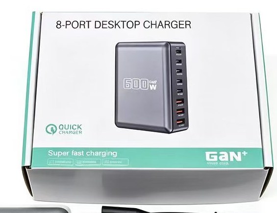 8-Port Desktop Charger 600W GaN — detail view