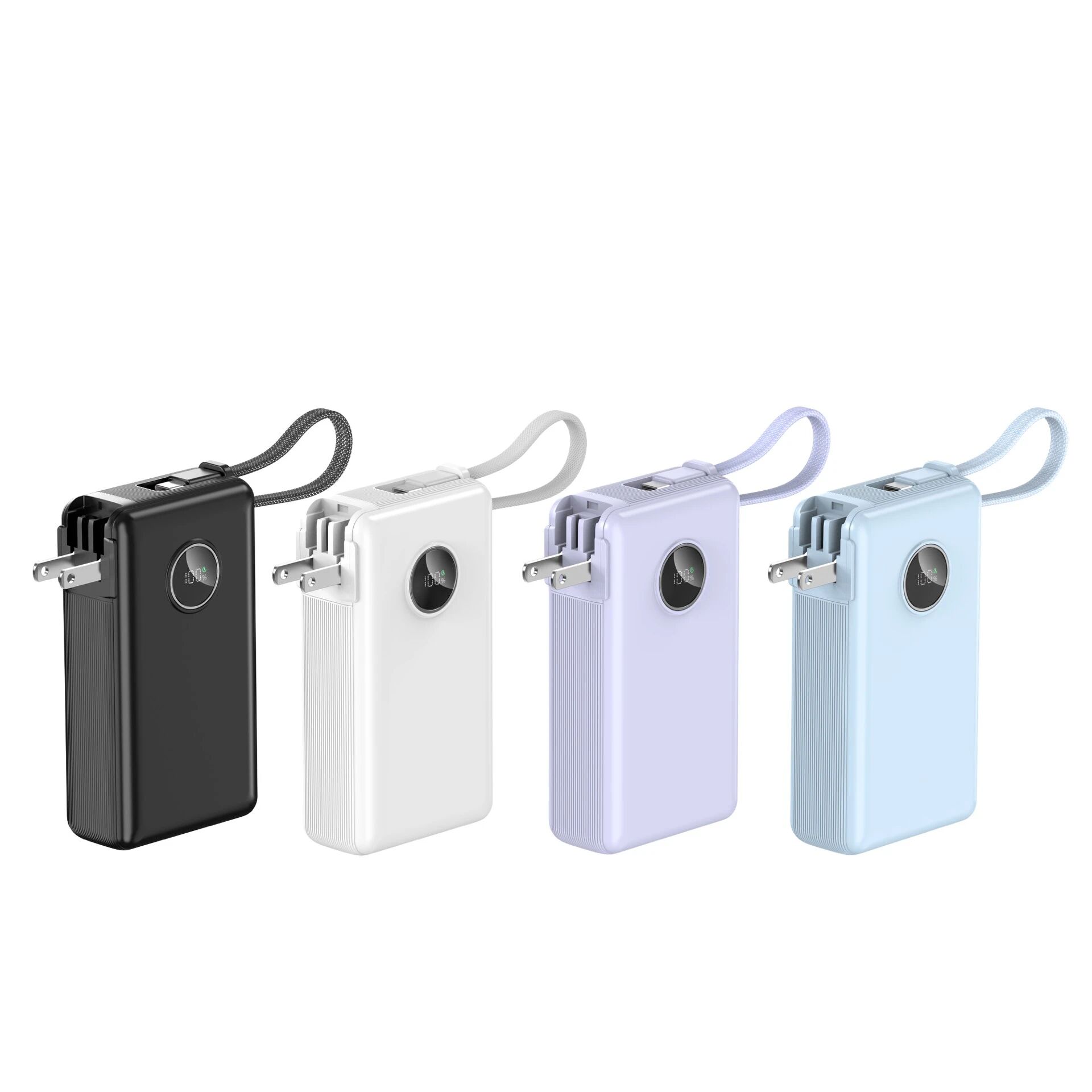 Power Bank 10000mAh — 45W with Built-in Cable