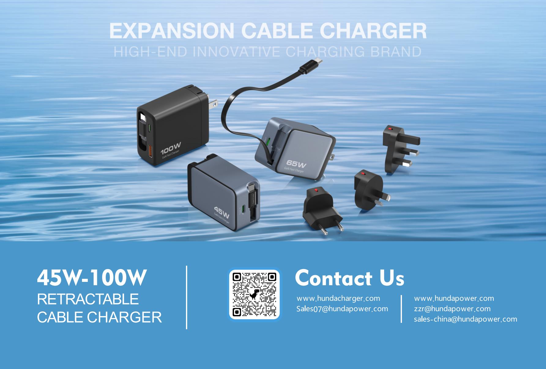 Retractable Cable Charger 45W