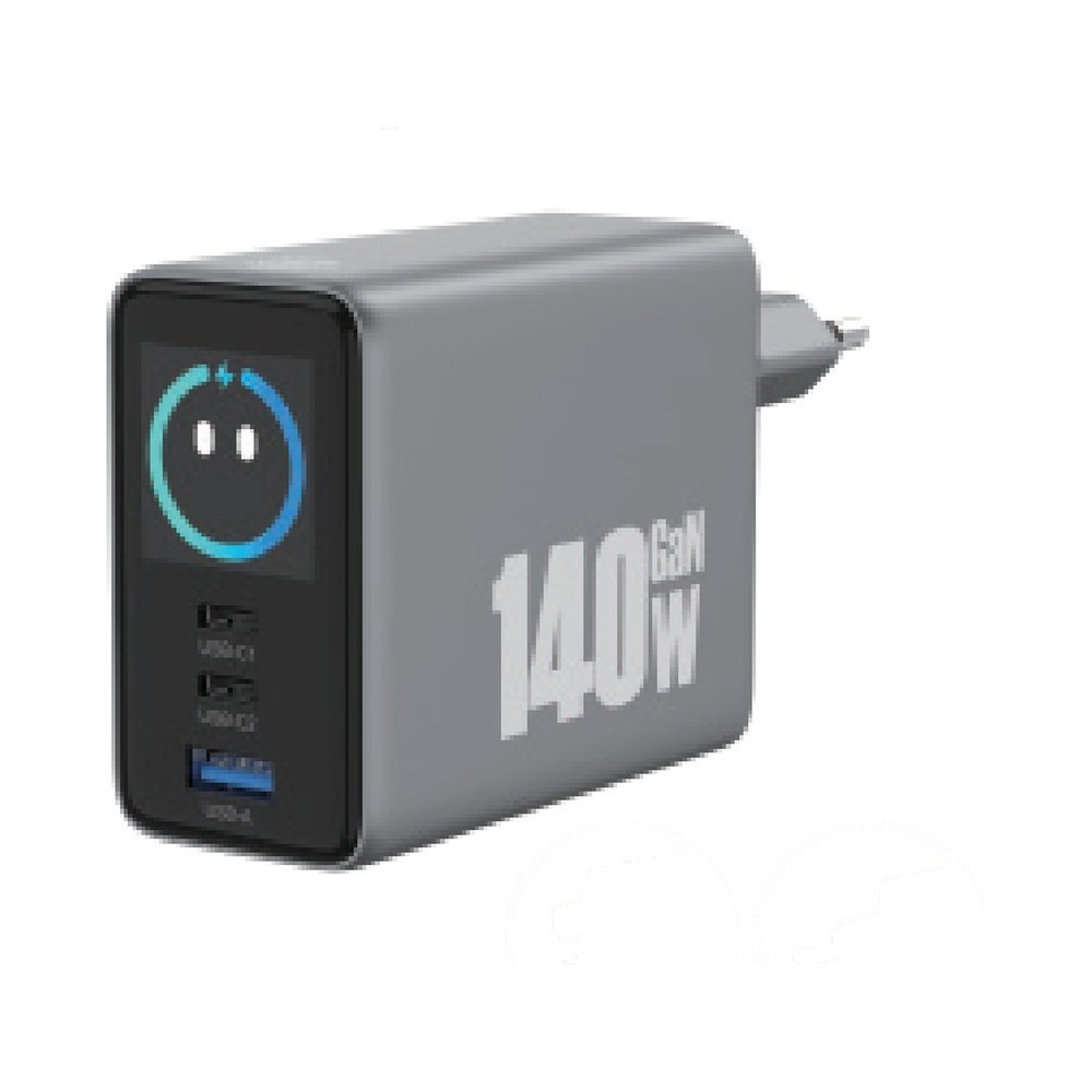 Smart Display Wall Charger 140W — GaN USB-C charger by Dangel Technology